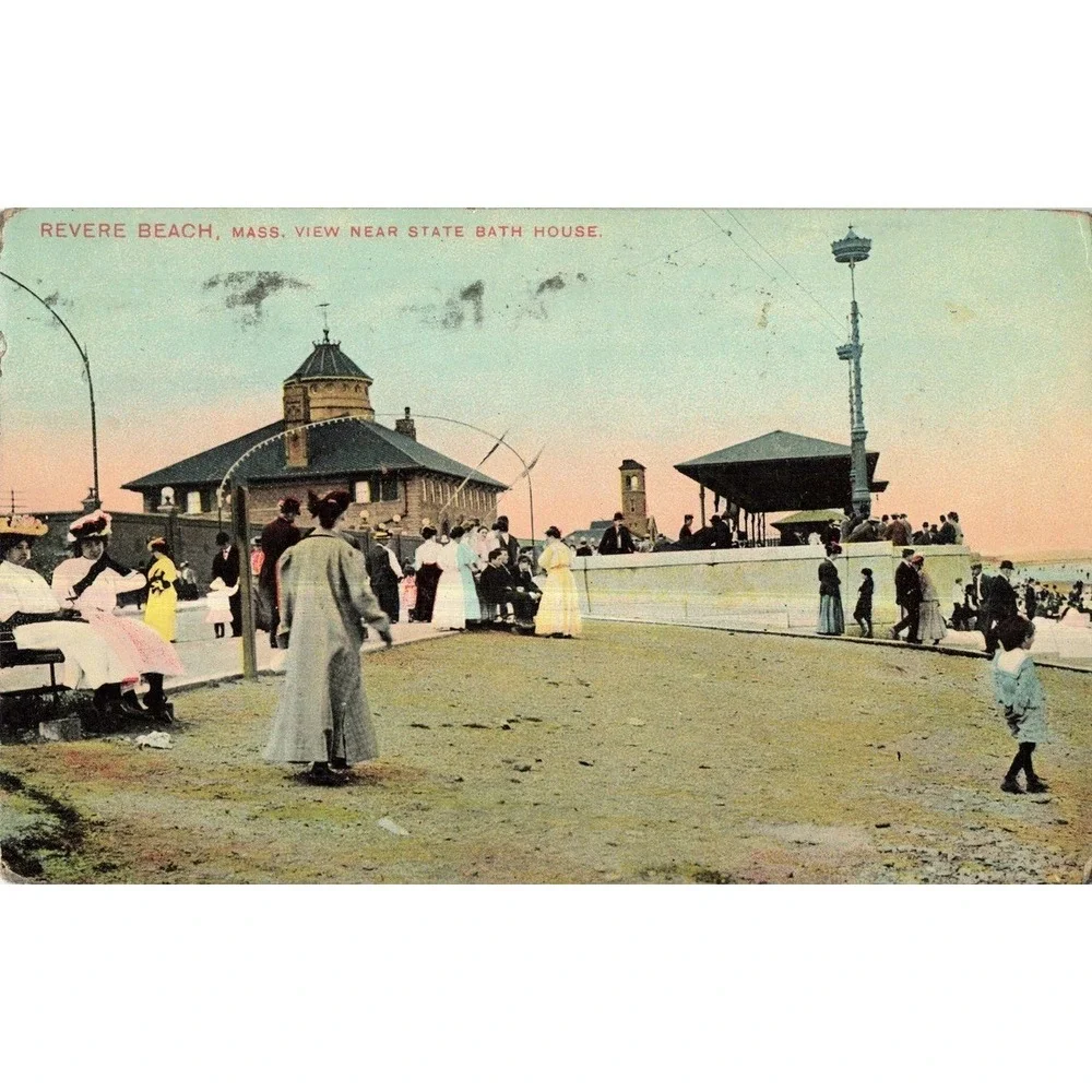 Revere Beach MA State Bath House Postcard Posted 1908 Mason Bros Divided Back